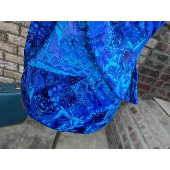 Maxine of hollywood one piece swimsuit geometric blue green - Picture 10 of 13